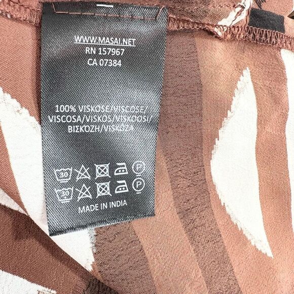 Masai Galene Tunic Top Womens Chestnut Brown Medium Mized Pattern In-Seam Pocket - Picture 7 of 11